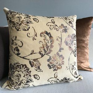 Metallic Flowers, Pillow Cover 20" x 20"